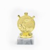 Swimming gold figure with base